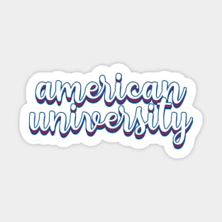 american u cursive Sticker